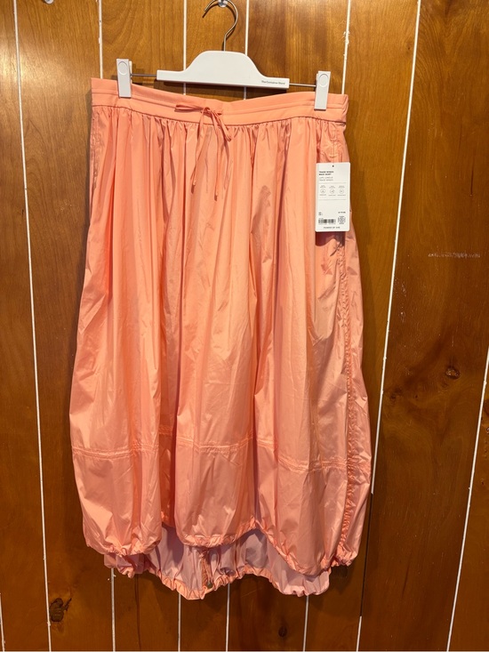 Athleta Dresses & Skirts - Athleta Light Coral Drawstring Bubble Hem Skirt Translucent Parachute Fabric
